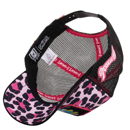 CAPSLAB The Smurfs Pink Cheetah Snapback Trucker Hat