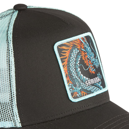 CAPSLAB Beast Samurai Blue Dragon Trucker hat