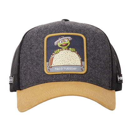 CAPSLAB Sesame Street Oscar Taco Tuesday Snapback Trucker Hat